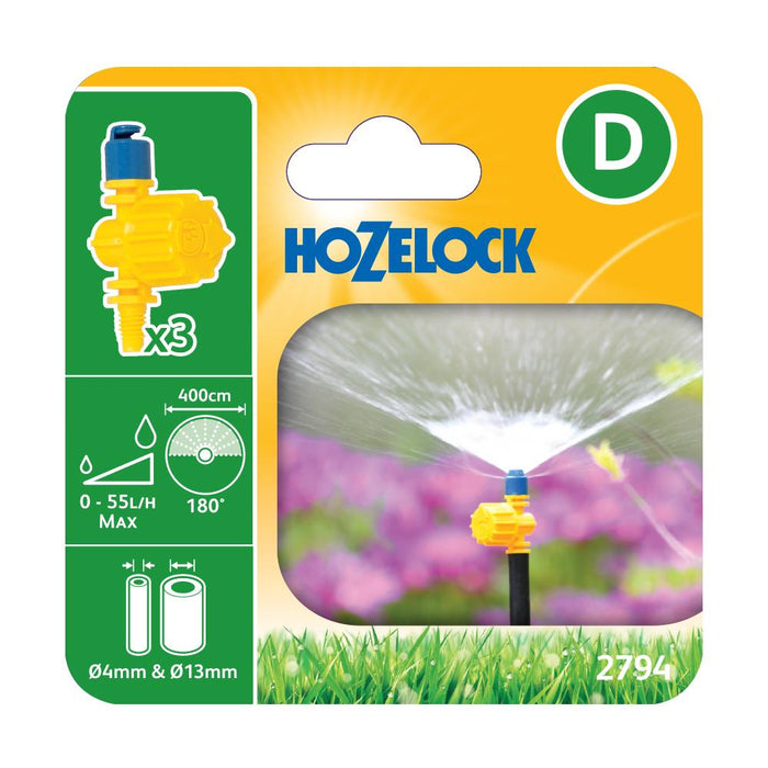 Hozelock 180º Degree Variable Adjustable Sprinkler - Pack 3