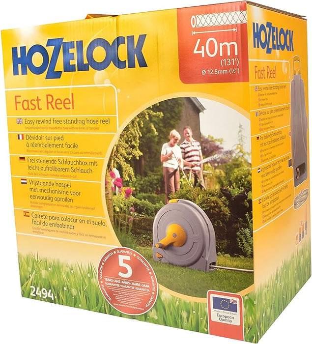 Hozelock Thru-Flow Self Layering Reel and Hose - Fast Reel Free Standing